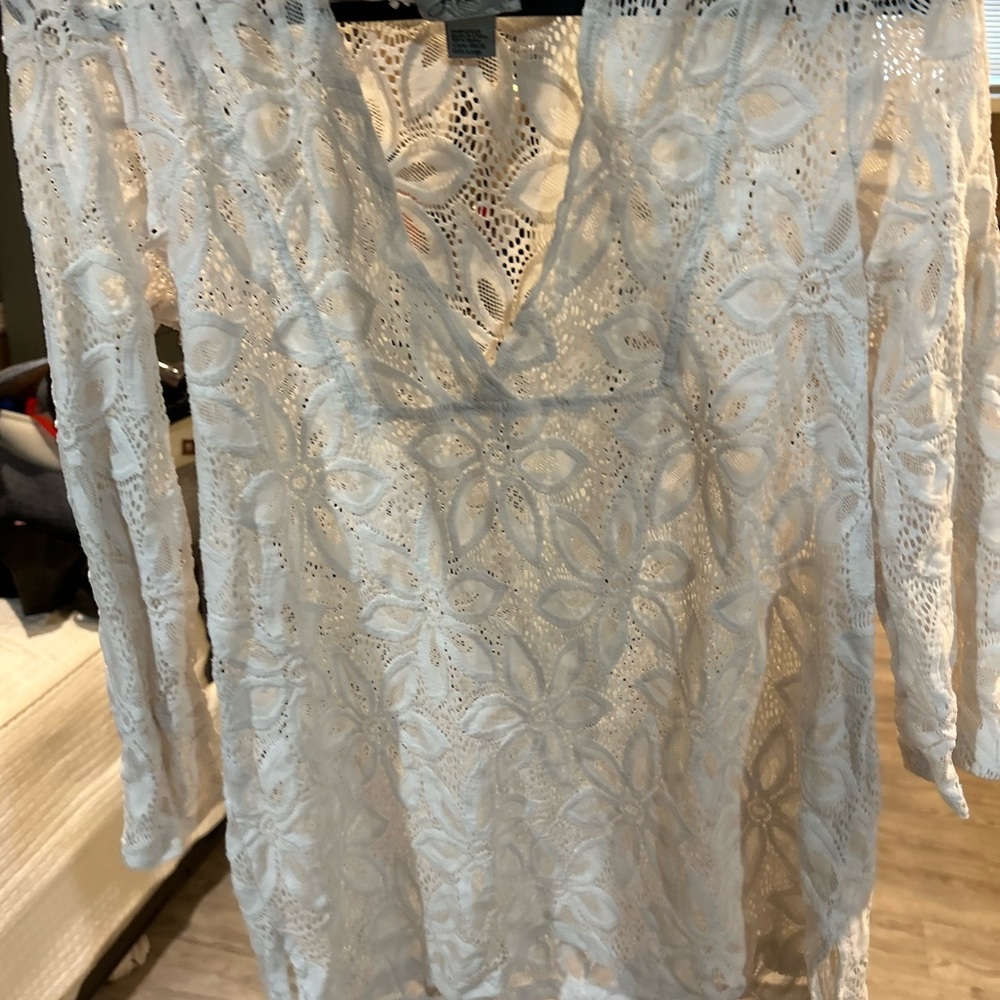 White Lace Floral Top